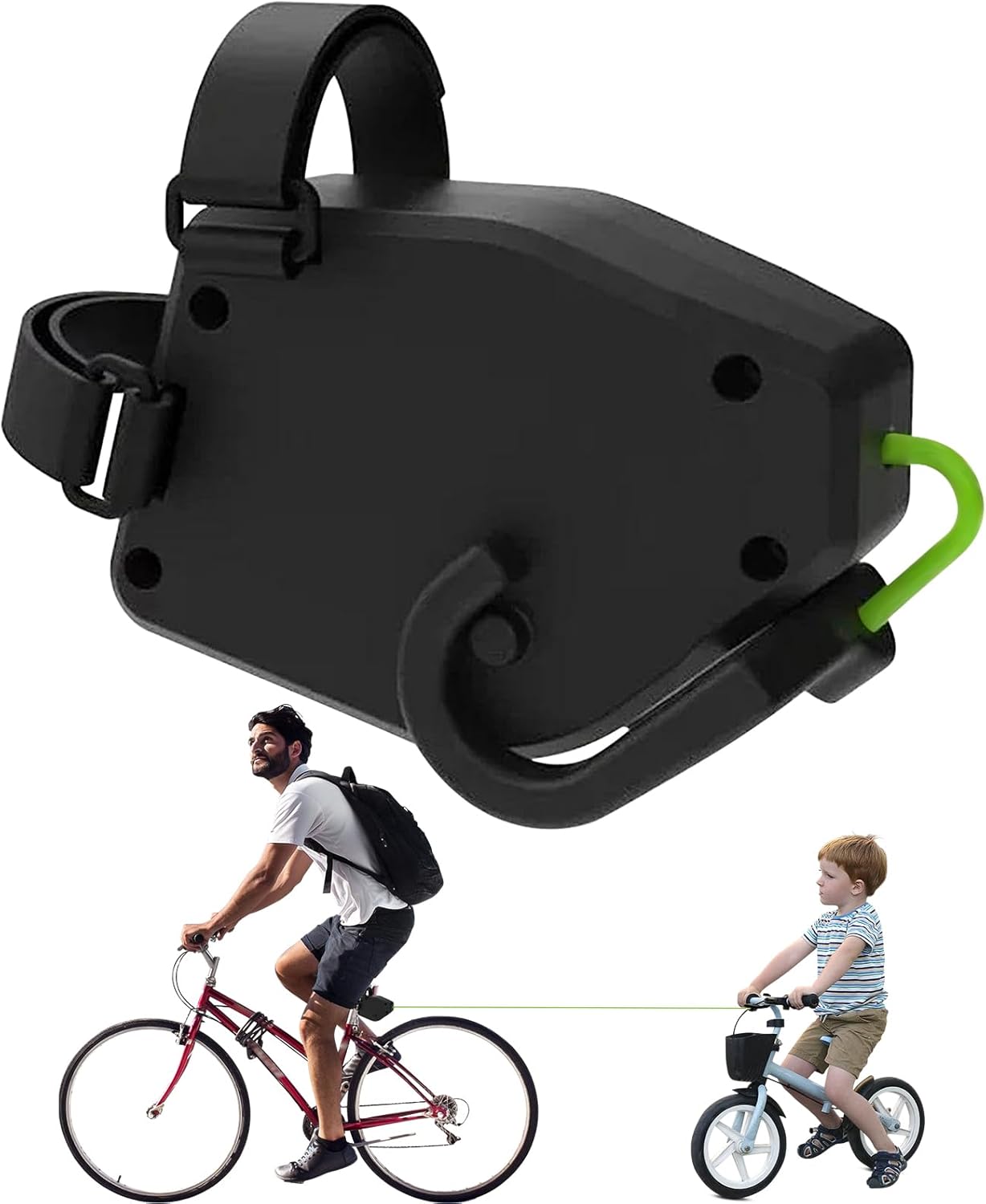 Tire Vélo Corde de Remorquage de Vélo Rétractable Barre Traction Système De Remorquage Accessoires pour VTT, Vélo, Capacité de Charge 90 kg