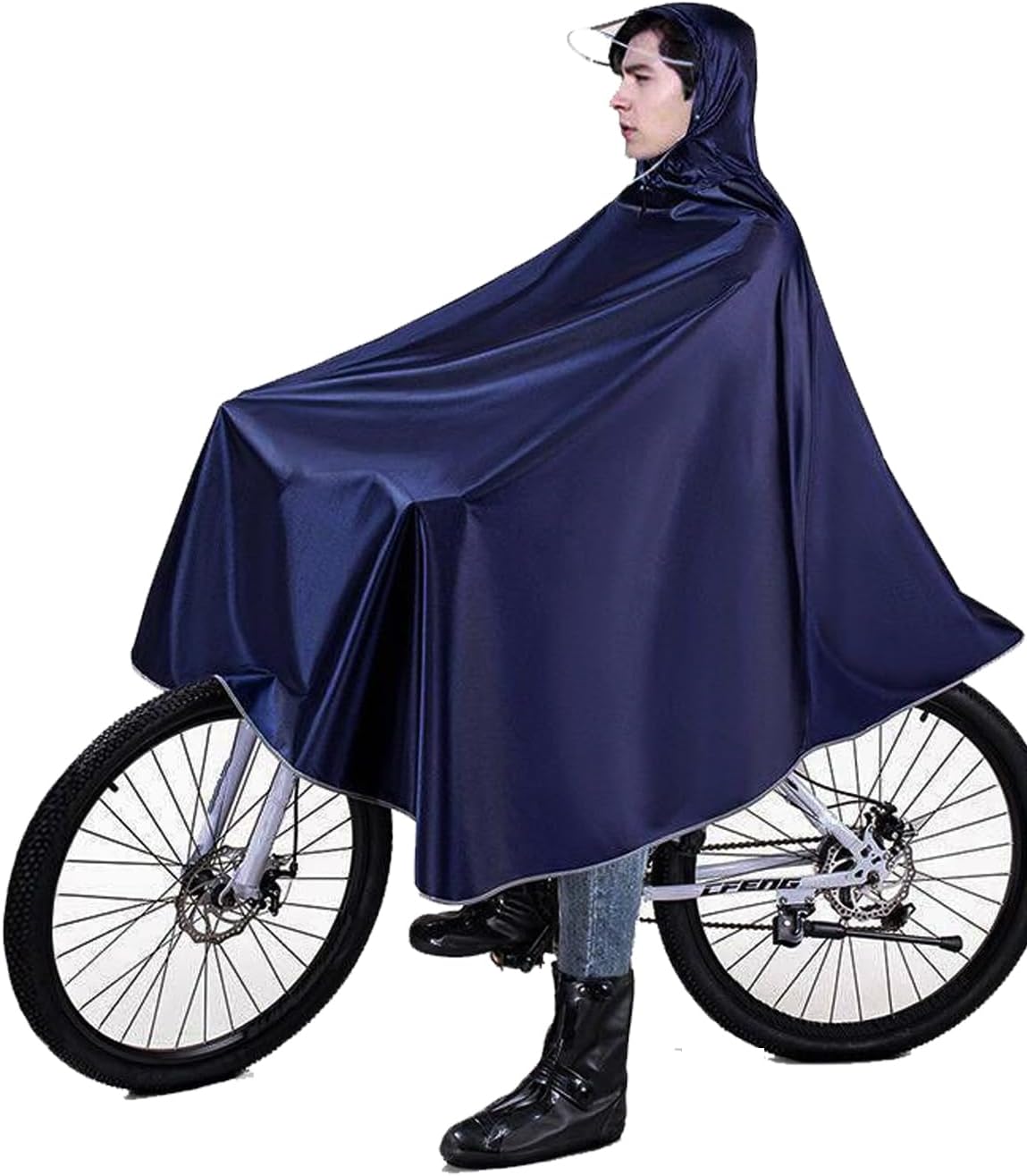 QMAHA Poncho Pluie Vélo, Poncho Pluie Imperméable Réutilisable Cyclisme Capes, Unisexe Poncho Vélo avec Chapeau Cape de Pluie Velo pour Bicyclettes