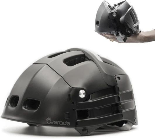 Innovation Française - Casque Pliable Plixi Pour Vélo, Trottinette, Rollers - Certifié Ce En1078, Protège Comme Un Casque Classique - Volume Divisé Par 3 - Deux Tailles - S/M (54-58 cm) Noir