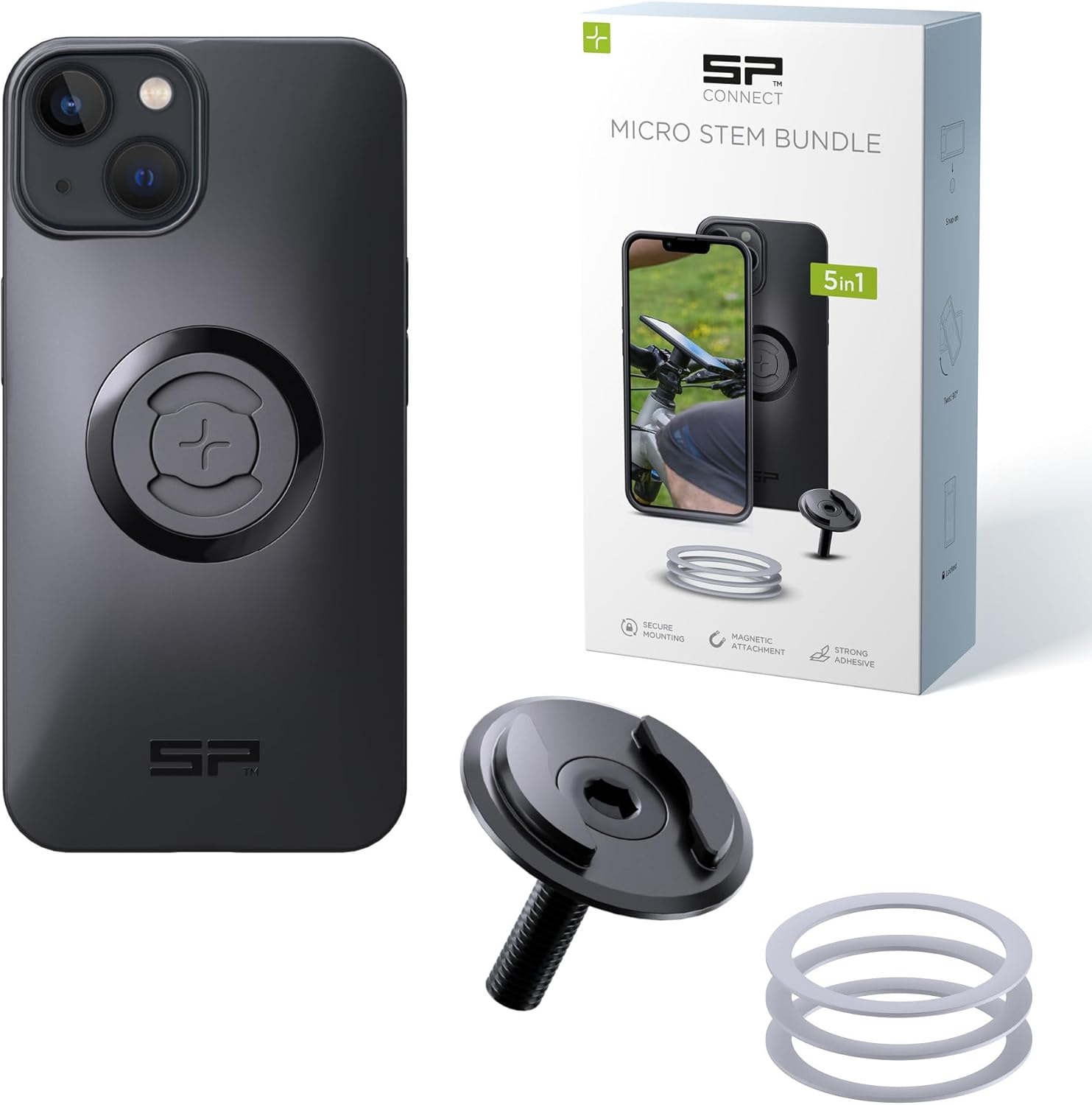 Micro Stem Bundle - SPC+ - pour iPhone 14/13 - Support de téléphone Portable pour Guidon de vélo - Support de Smartphone - Support de téléphone Portable