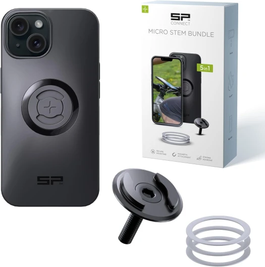 Micro Stem Bundle - SPC+ - pour iPhone 15 - Support de téléphone Portable pour Guidon de vélo - Support de Smartphone - Support de téléphone Portable