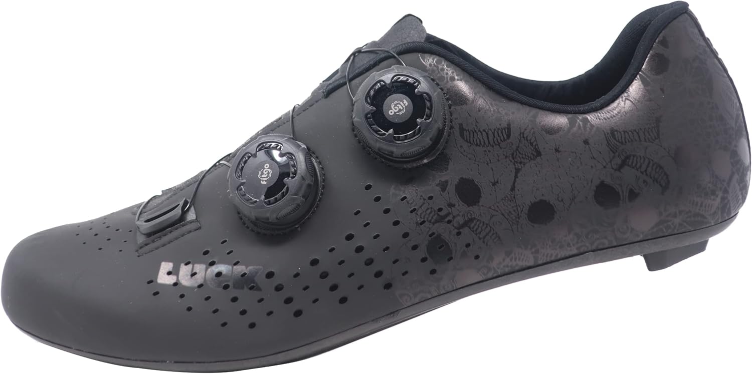 Genius Limited Edition Chaussures de vélo de route avec semelle en carbone HD-50 et double système rotatif de précision - 39 EU Noir