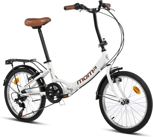 Vélo de Ville Pliant First Class 20", Aluminium, Shimano 6V, Selle Comfort Blanco