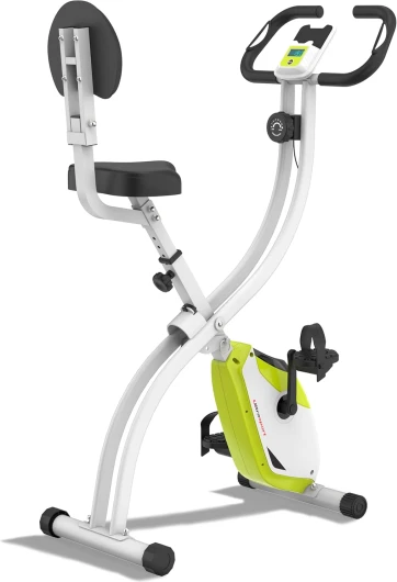 F-Bike Vélo d’Appartement Pliable I Vélos d'Appartement Extra Silencieux jusqu'à 130 kg avec Selle Confort, Velo d Appartement Pliable Avec dossier Vert/Blanc