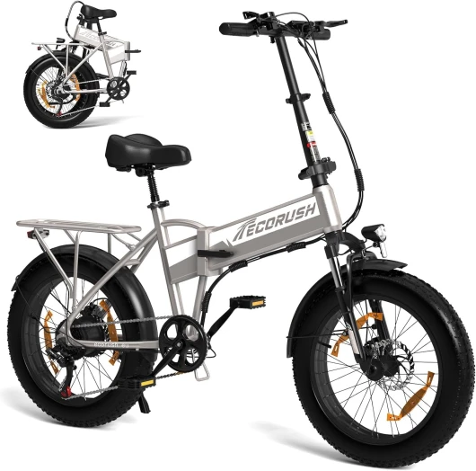 Vélo Électrique Pliable, Moteur 250W + 75NM, Batterie 48V/12Ah, pour Hommes et Femmes, Pneus 20×4,0 Pouces, 7 Vitesses, 25 km/h, VTT Électrique Tout-Terrain Doré