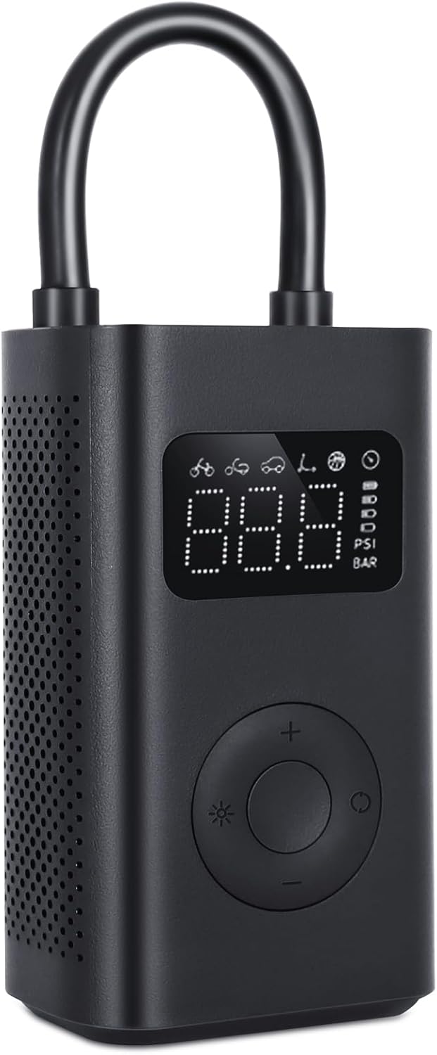 Mi Air Pump 2, Mijia Compresseur à Air Portatif 2nd, Gonfleur Pneus Voiture Electrique, Pompe Portable Compresseurs 150PSI Lamp LED Torche, 2000mAh Charge Pump pour Auto, Vélo, Moto, Scoote, Balle