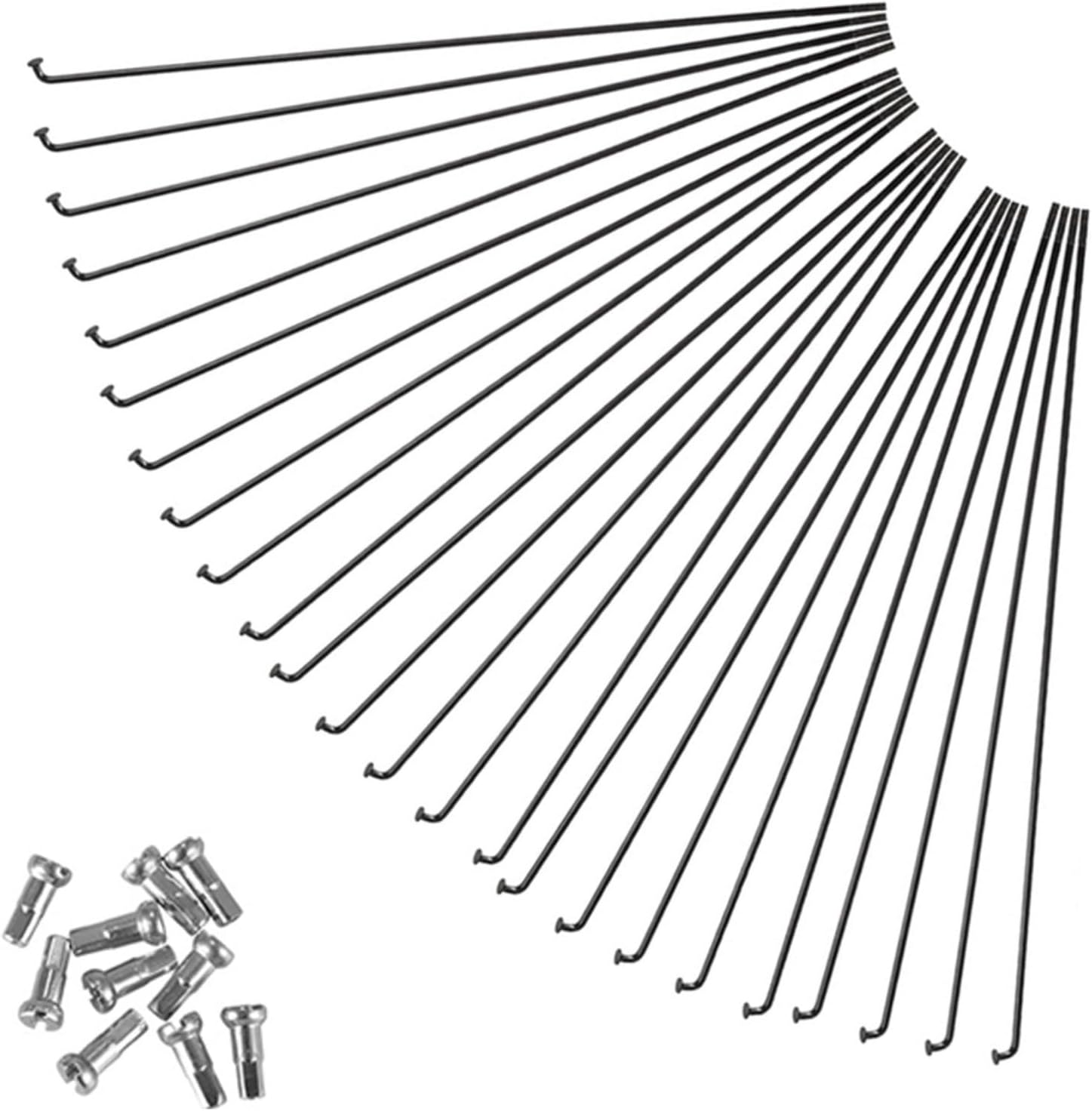 Rayons, rayons de vélo, J Bend en acier pour vélo de montagne avec 24 rayons et 24 embouts (260 mm) 260 mm.