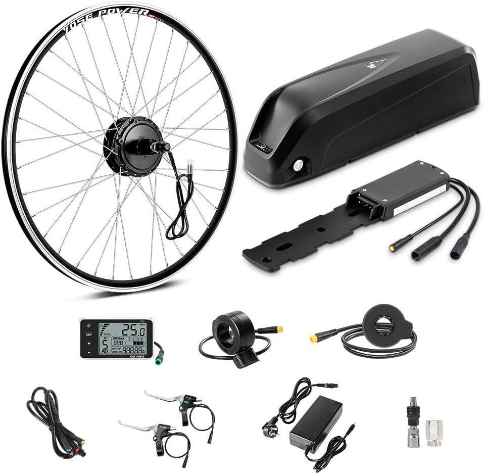 Ebike Kit de Conversion pour Vélo Électrique 26/27,5/28 Pouces Moteur Arrière 36V 250W 350W Roue Libre avec 36V Batterie 13Ah / 18Ah et Chargeur 28'' 700c 250W Kit - Batterie 36V18Ah
