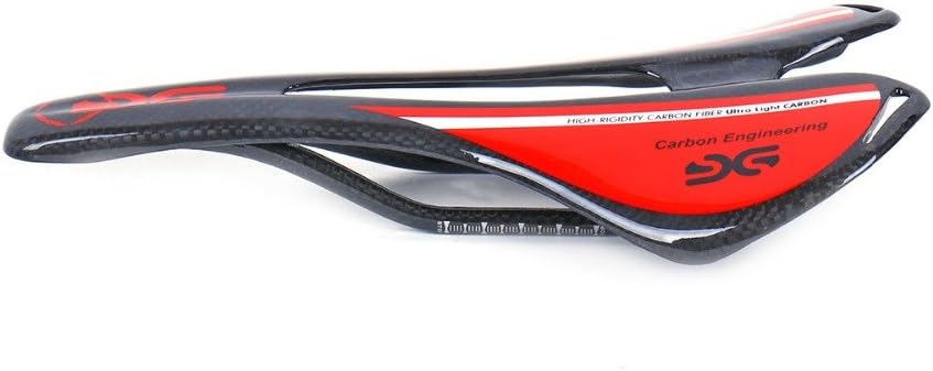 ESEN SP VTT/vélo de Route en Fibre de Carbone Ultra-légère Selle Creuse Matte/Brillante 3k (Brillante, Rouge)