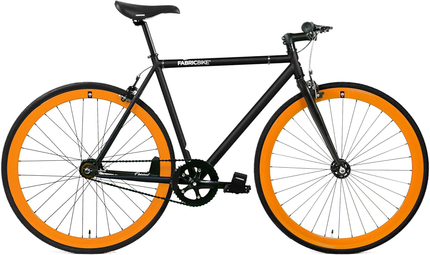 Original - Vélo Fixie Single Speed, 28 Pouces, Fixed Gear, Single Speed, Cadre Hi-Ten Acier, 10,45 kg (Talla M) - Matte Black & Orange L-58cm