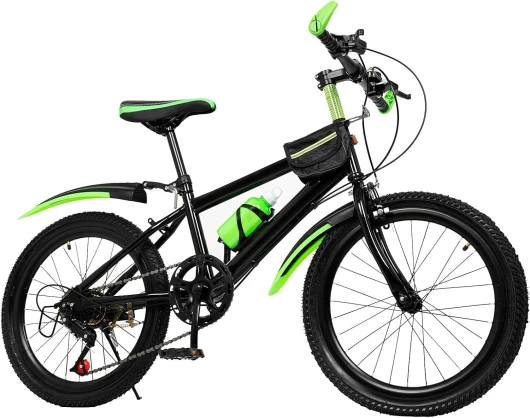 Vélo de montagne unisexe 7 vitesses Hauteur d'assise réglable de 63 à 76 cm Vert