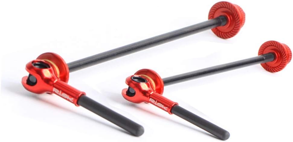 CYCEARTH 40.35g QR Brochette Titane Vélo VTT Vélo De Levier Route De Moyeu Ultra-Léger Roué Ti Haches de Fibre De Carbone Poignée Brochette Rouge