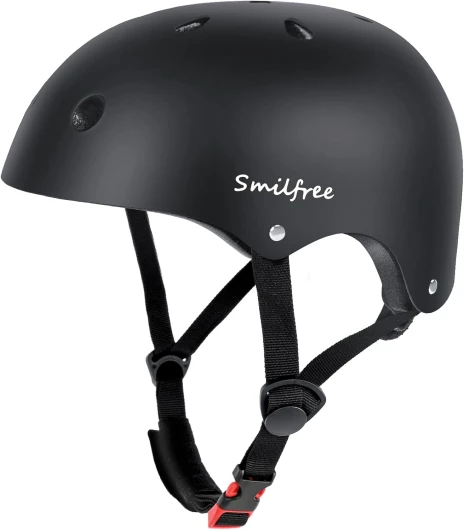 Smilfree Casque de vélo pour enfants garçons Casque de skate : casque de vélo léger pour enfants filles à partir de 3 ans - Casque de skate pour enfants pour vélo, skateboard, scooter, BMX, enfant et Noir L