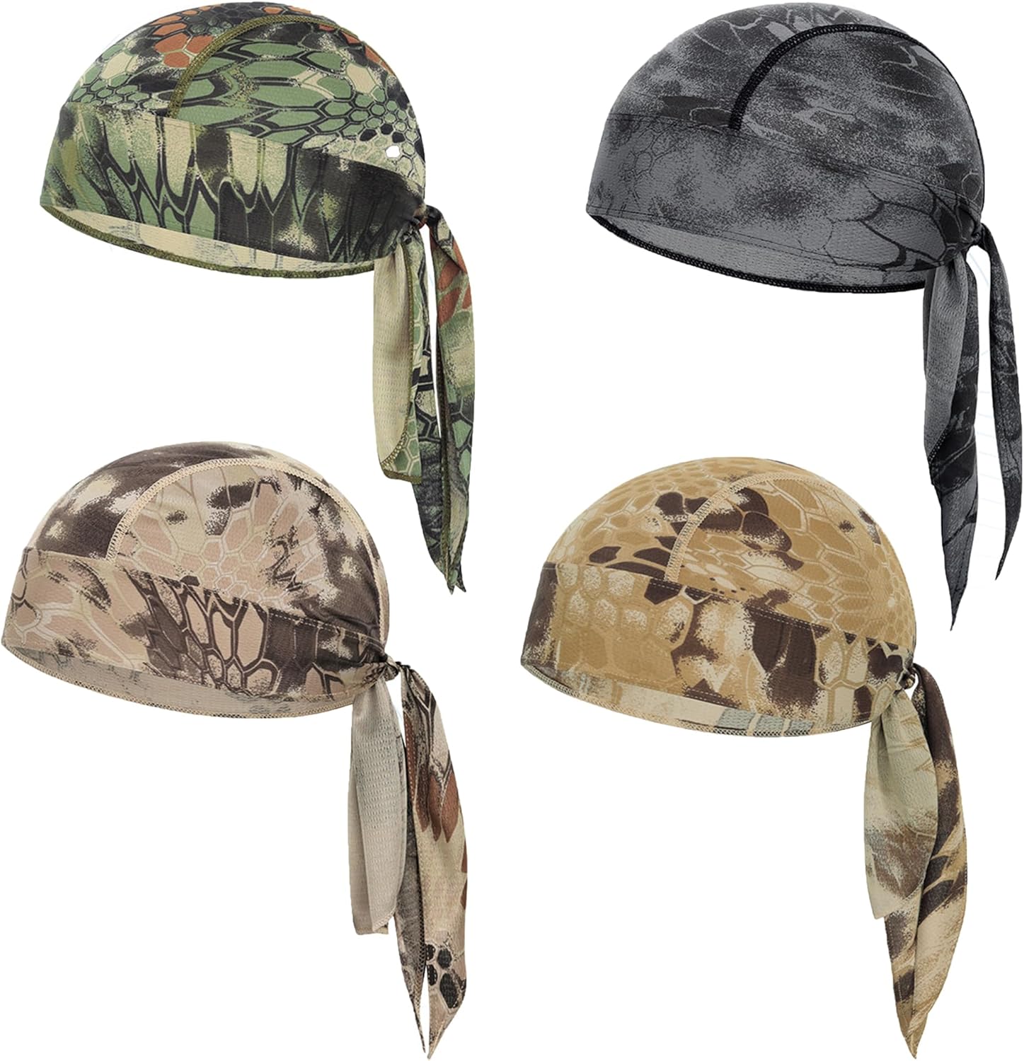 4 Pcs Bonnet d'été Bonnet de Vélo, Sports Bandana Casquette Biker, Respirants, Bandana élastique, pour Cyclisme Course Moto Course à Pied