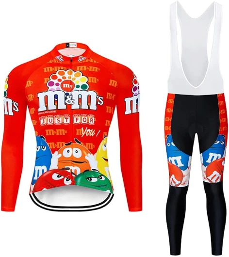 Maillot de Cyclisme + Pantalon Homme Manche Longue Tenue Cycliste Rembourrage Équipement Ensemble pour Velo VTT de Sport Respirant Confortable