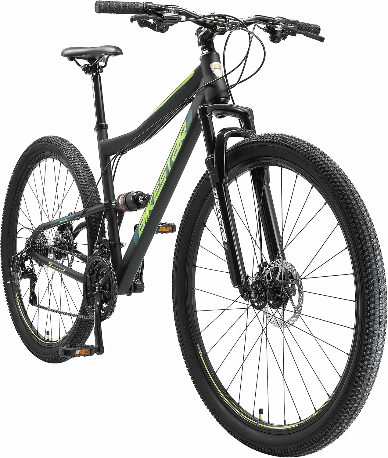 VTT Vélo Tout Terrain, Frein à Disque, 21 Vitesses Shimano, 26, 27.5, 29 Pouces - Mountainbike Tout Suspendu Integral Cadre 15, 17, 19 Pouces 29" Noir Noir