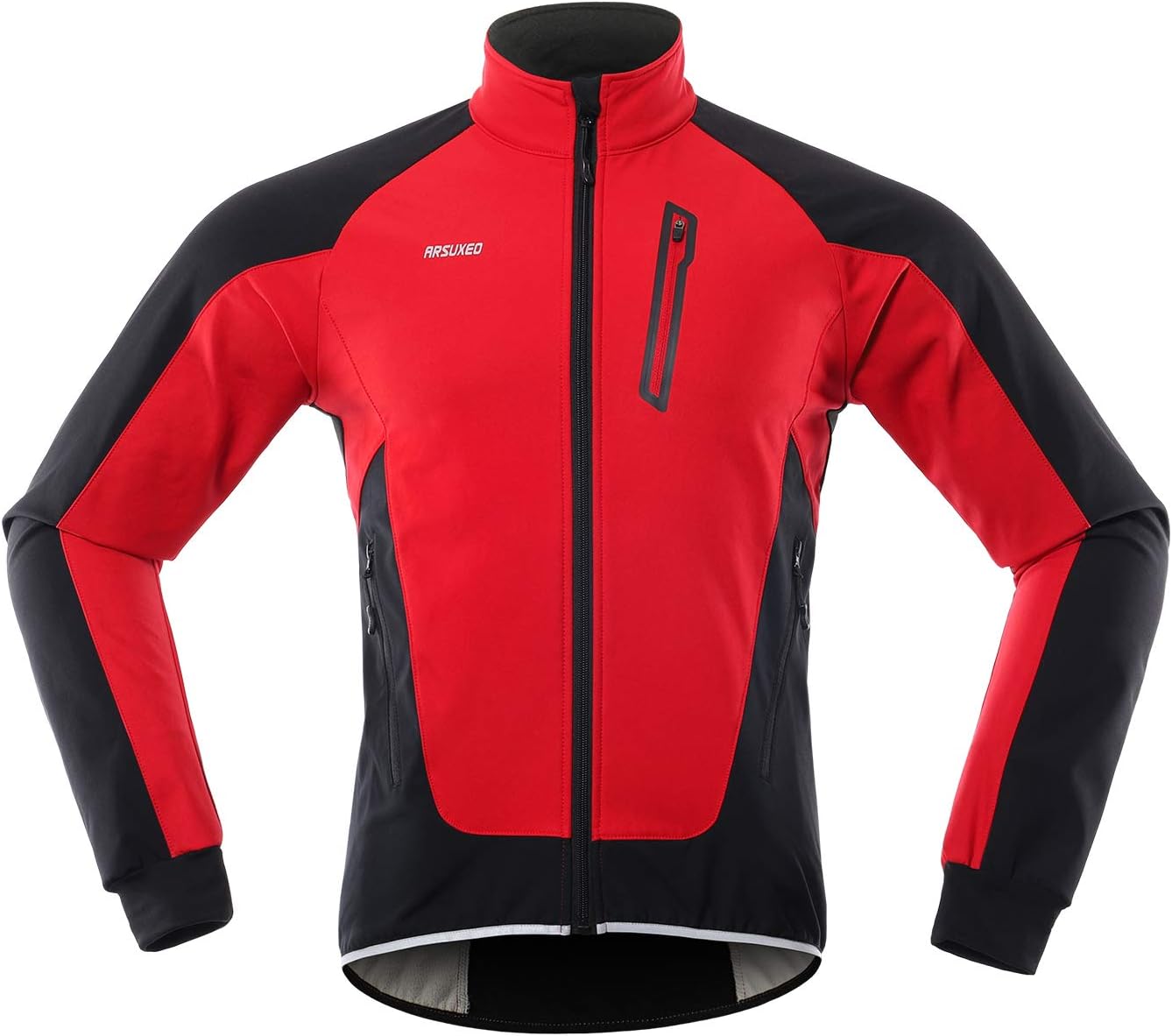 Lixada Hommes Cyclisme Veste Imperméable Coupe-Vent Thermique Polaire Vélo Jersey VTT Vélo Équitation Course Automne Hiver Veste Manteau Convient pour le Cyclisme la Course à Pied l'Alpinisme XXL Rouge