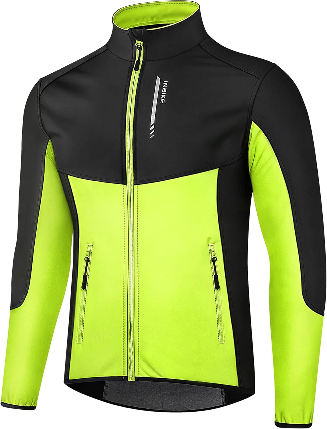 Veste Cyclisme Homme Hiver Chaud Veste VTT Impermeable Veste Velo Coupe-vent pour Running Excercice WJ603 L Vert