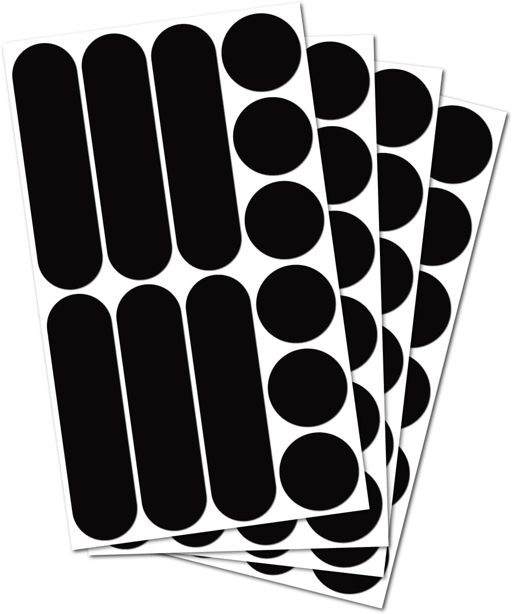 Éco Multi - 4 x Kit 12 Autocollants rétro réfléchissants - Visibilité de Nuit - Adhésif Universel - Stickers pour Vélo/Casque/Moto/Poussette/Jouets - Noir