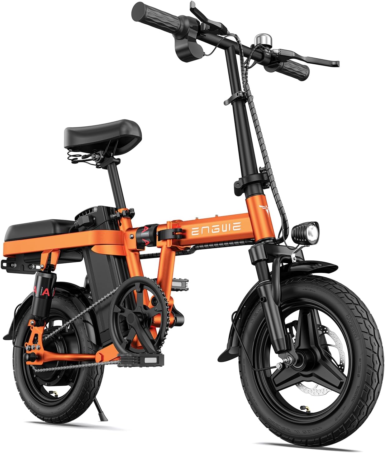 Draisienne Electrique Adulte Velo Electrique Vélo Électrique avec Batterie Amovible 48V 10Ah, Vélos Électriques 14 Pouces, Velo Electrique Pliable 25km/h, Jusqu'à 50km T14 Orange