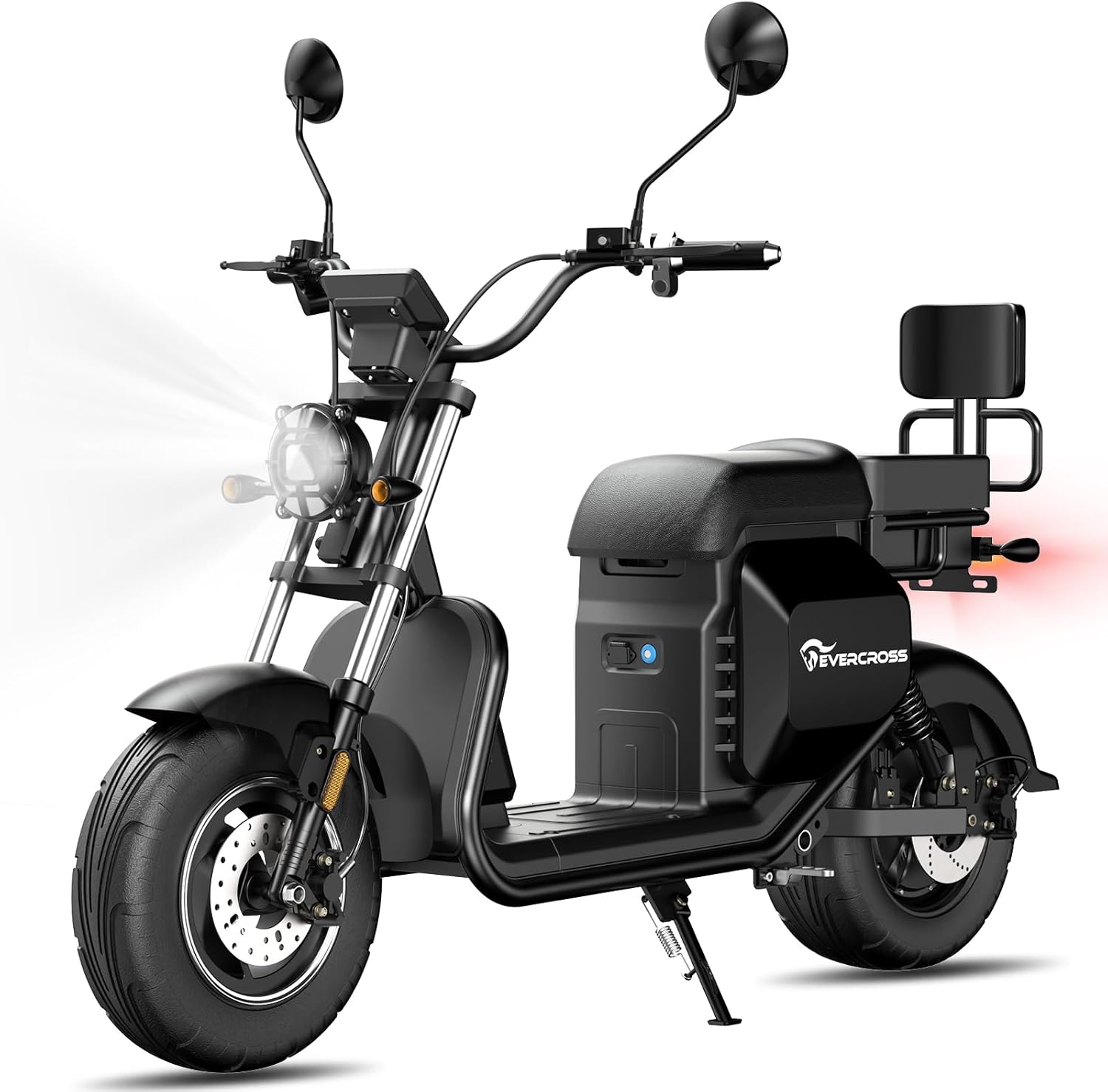 702 Moto Électrique Adulte, Motocross Électrique avec Moteur 2000W, 3 Modes de Vitesse 25/35/45` KMH, Autonomie 85 KM,60V/30Ah Moto de Cross Électrique, Motocross Électrique pour Adulte Noir 702