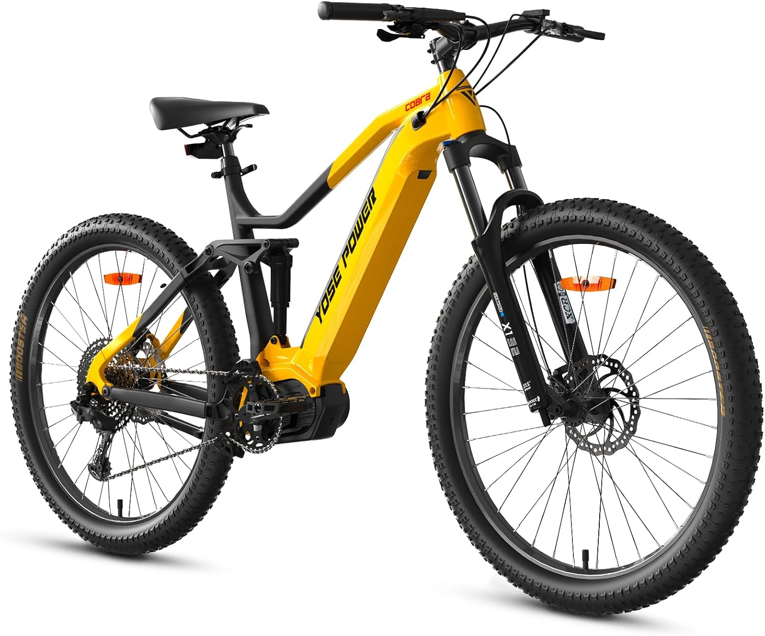 Suspension Totale Vélo électrique pour Tout Terrain avec Moteur Ananda Middle 100N.m Cobra2.0 Jaune