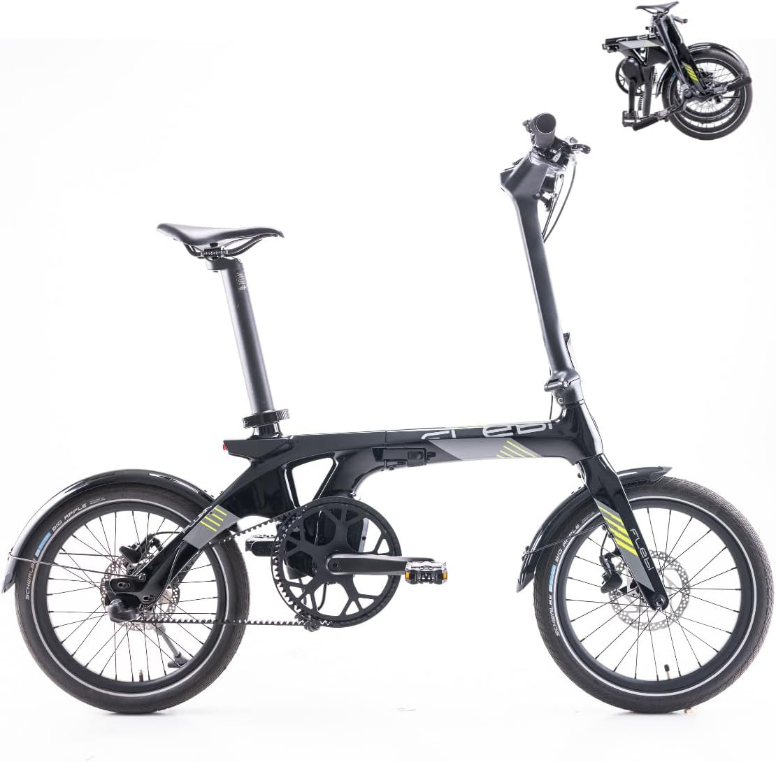 Pluma Vélo Électrique Pliable Léger 18" en Fibre de Carbone - Autonomie 60 km - E-Bike Urbain Unisexe - Vélo Électrique Compact et Léger pour Adultes, Femmes, Hommes et Adolescents