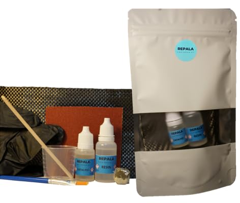 Kit réparation vélo fibre de carbone - Kit réparation fibre de carbone - Kit réparation fibre de verre et résine époxy transparente - Kit réparation vélos - Kit réparation cadre de vélo