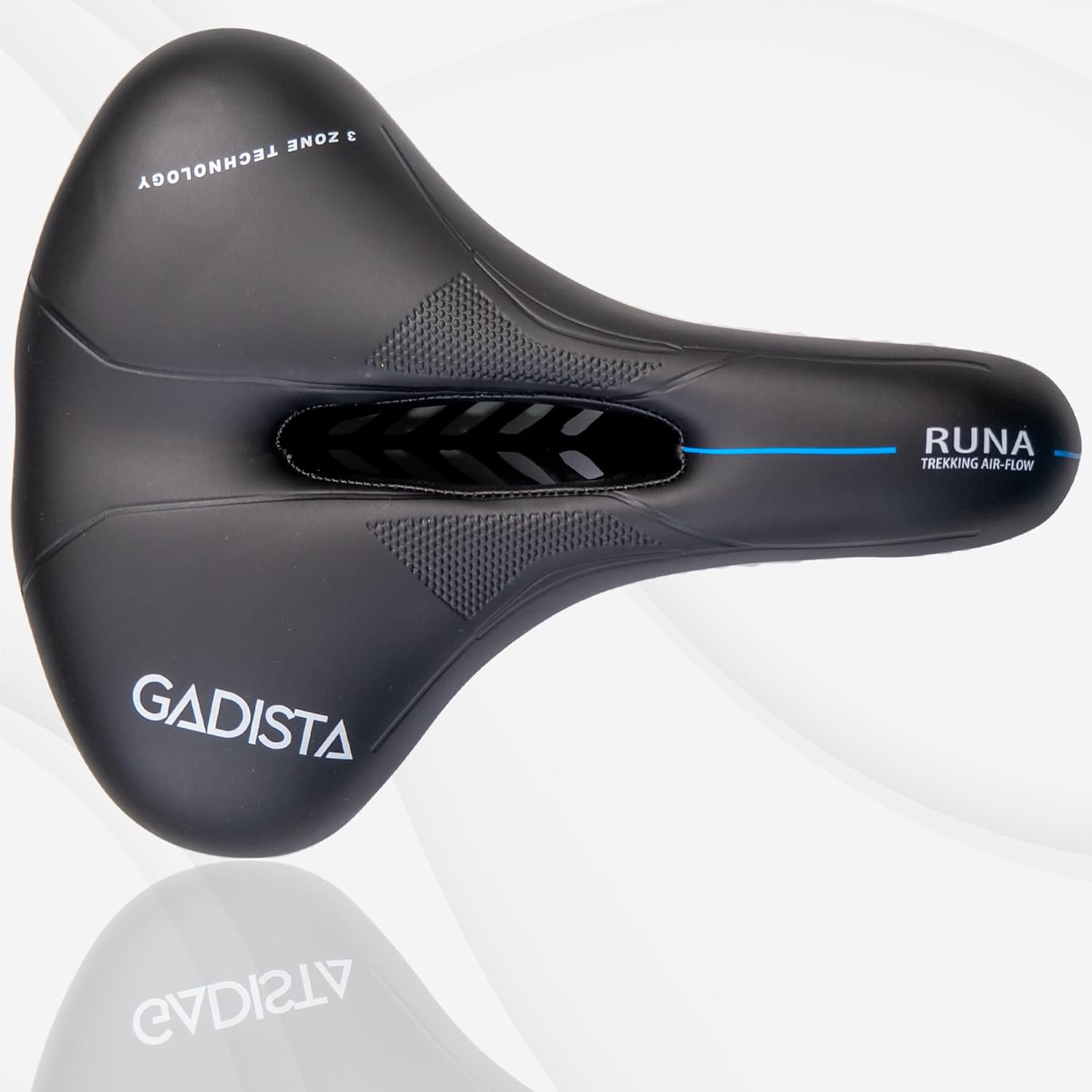 France, Selle velo, Selle de velo ultra confortable fait mains en ITALIE avec technologie brevetée 3ZONE, selle VTT étanche pour Hommes Femmes avec Design Ergonomique, accessoire indispensable Terrain Mixte L