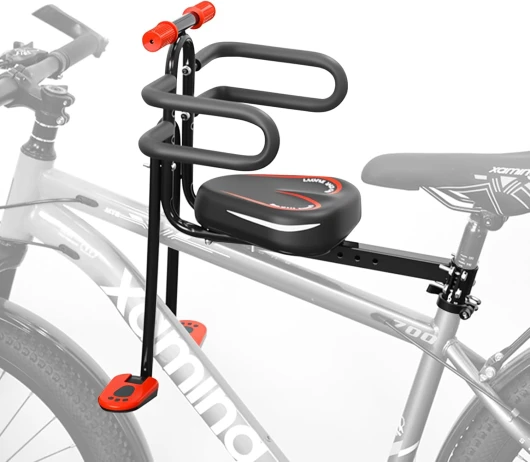Sièges Vélo Enfant Avant,Siège de Vélo à Montage Avant avec Accoudoirs & Garde-Corps,Sécurité Selle Avant pour Enfant avec Repose-Pieds Pliable,pour Bicyclette,VTT,Vélo Ville et Vélos Électriques