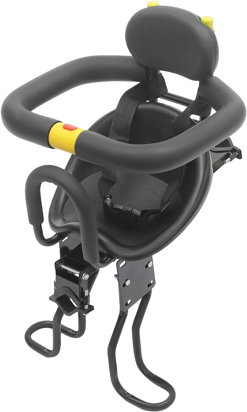 GAOUSD Siege Velo Enfant Avant Siège De Sécurité pour Vélo Avant Montagne Sièges Réglables,Jusqu'à 35 kg,avec Repose Pieds Et Harnais De Sécurité,pour Vélo De Montagne, Vélo Pliant