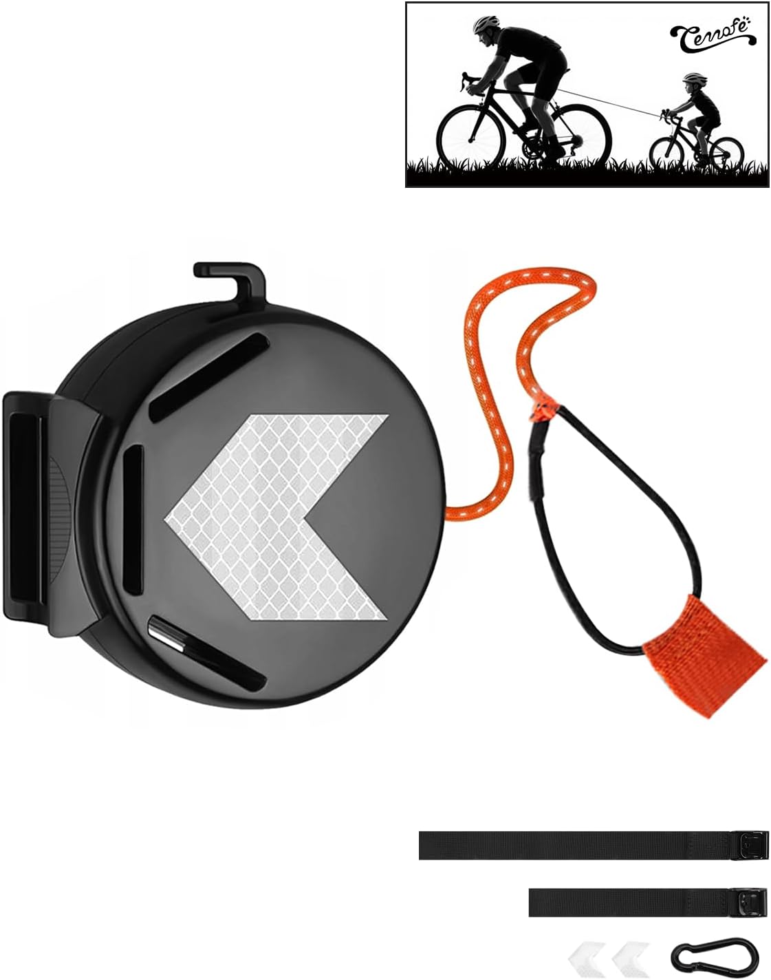 Corde de Remorquage pour Vélo Corde De Traction pour Remorquage Vélo Barre Traction Velo Enfant Retractable 2m avec Bandes Réfléchissantes pour La Traction Parent-Enfant