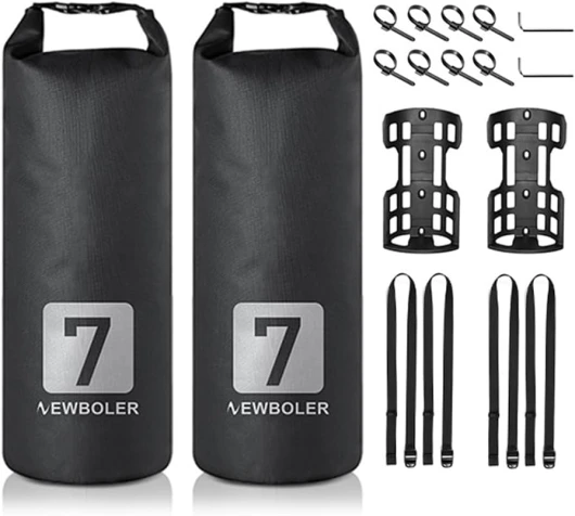 Kavolet Lot de 2 sacoches de Fourche de vélo, 3 l/7 l, imperméables, avec Haut roulable, Sac de séchage pour Porte-Bagages, imperméable, Accessoires de vélo Professionnels 7L x 2