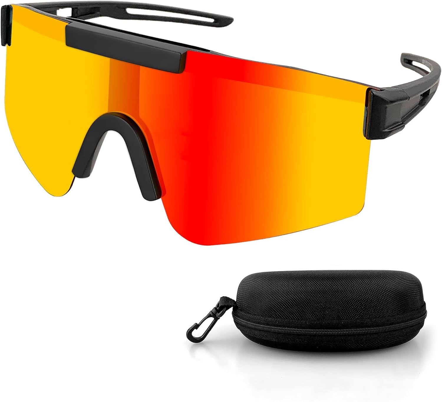 CNMTCCO Lunette de Cyclisme, lunettes de Soleil Sport, Lunette Velo Route Homme Femme Pour Vélo Course à Pied Pêche Lescalade Conduite(UV400)