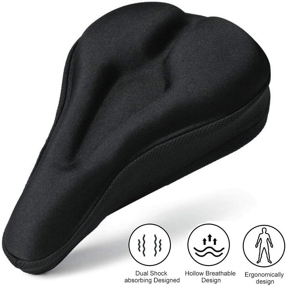Housse de Selle de Vélo, RIXOW Silicone Coussin de Selle de Vélo en Gel et Confortable pour VTT de Montagne, Vélo de Route, pour Hommes et Femmes