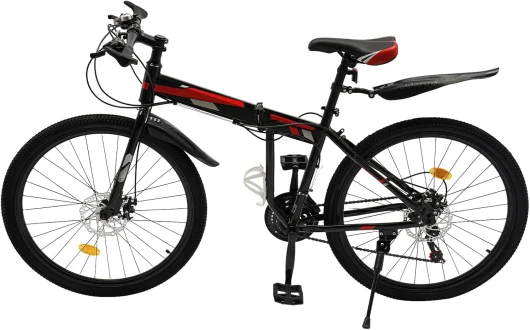 Fetcoi Vélo de 26" 21 Vitesses - Vélo de Montagne pour garçons et Filles - Vélo Pliable - Convient à partir de 160 à 190 cm - Double Freins à Disque mécaniques - Fourche à Suspension (Type A)