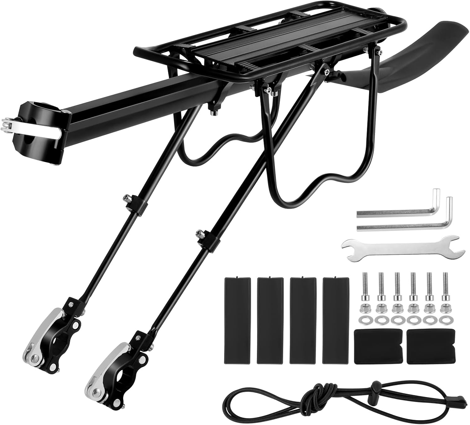 Porte-bagages pour VTT, réglable, robuste, en aluminium, montage facile, pour vélos de 24 à 29 pouces