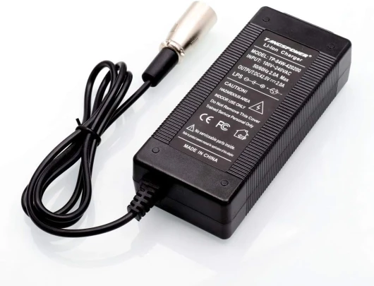Vélo électrique Batterie Chargeur 36V 2A 42V Chargeur pour 36V avec XLR la Connexion 3 Broches (Doré)