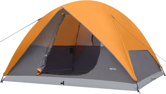 Tente de camping dôme avec auvent et sac de transport, tente 3 saisons, imperméable à l'eau, facile à installer, pour 6 personnes