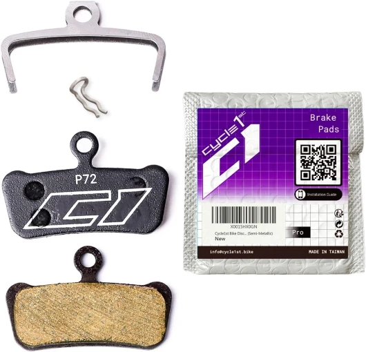 Plaquettes de Frein à Disque vélo Cycle1st compatibles avec étriers SRAM 4 Pistons: Guide G2 Ultimate – pour VTT/vélo de Montagne/eMTB – 72 Series (Semi-métallique/Céramique:1 Paire) Semi-métallique: Noir- 1 paire
