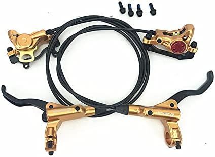 Ensembles de freins à disque hydrauliques SUMC Zoom Ensembles de vélo de montagne Ensemble avant et arrière VTT avec rotor à disque flottant 160 mm et boulons de couleur (doré)