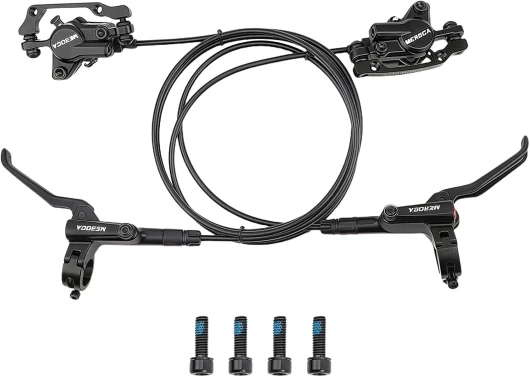 Ensemble de freins à disque hydrauliques en alliage d'aluminium pour VTT, vélo de route, leviers de frein de vélo (Avant droit + arrière gauche, Avant 800 mm+Arrière 1400 mm) Avant 800 mm+Arrière 1400 mm Avant droit + arrière gauche