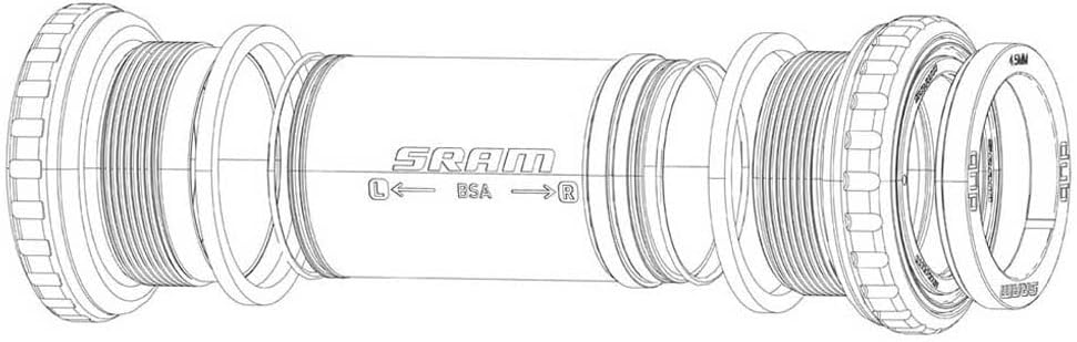 Sram BB30 Spindle Spacer W Adjuster QUARQ VTT Adulte Unisexe, Noir, Taille Unique