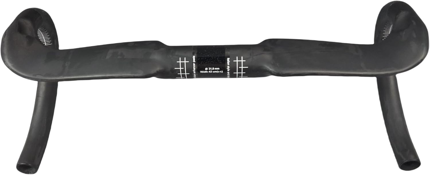 Guidon de vélo en carbone - Barres aérodynamiques de 420 mm - En fibre de carbone - 31,8 mm - Noir UD mat 420mm UD mat