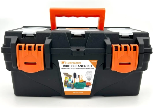 Kit de Nettoyage de Vélo Ultrafashs, Ensemble Complet avec Dégraissant, Brosse à Chaîne, Brosse à Pneus, Gant de Nettoyage, Lubrifiant Value Set 12 Stück