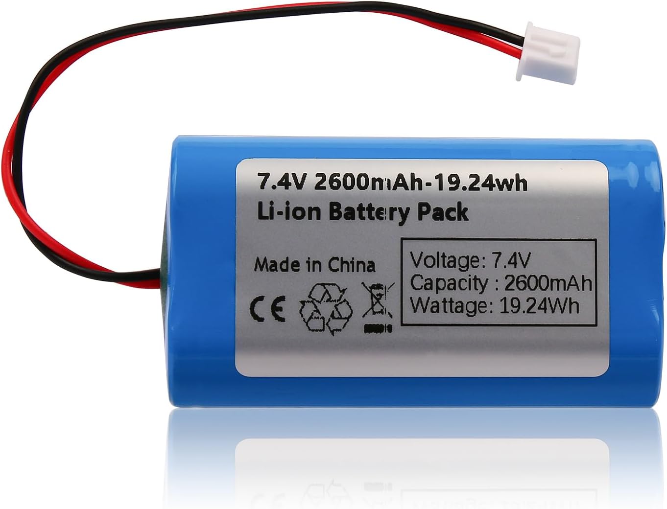 7.4V 2600mAh Batterie Rechargeable au Lithium-ION avec connecteur XH2.54 XH2.54 7.4V 2600mAh