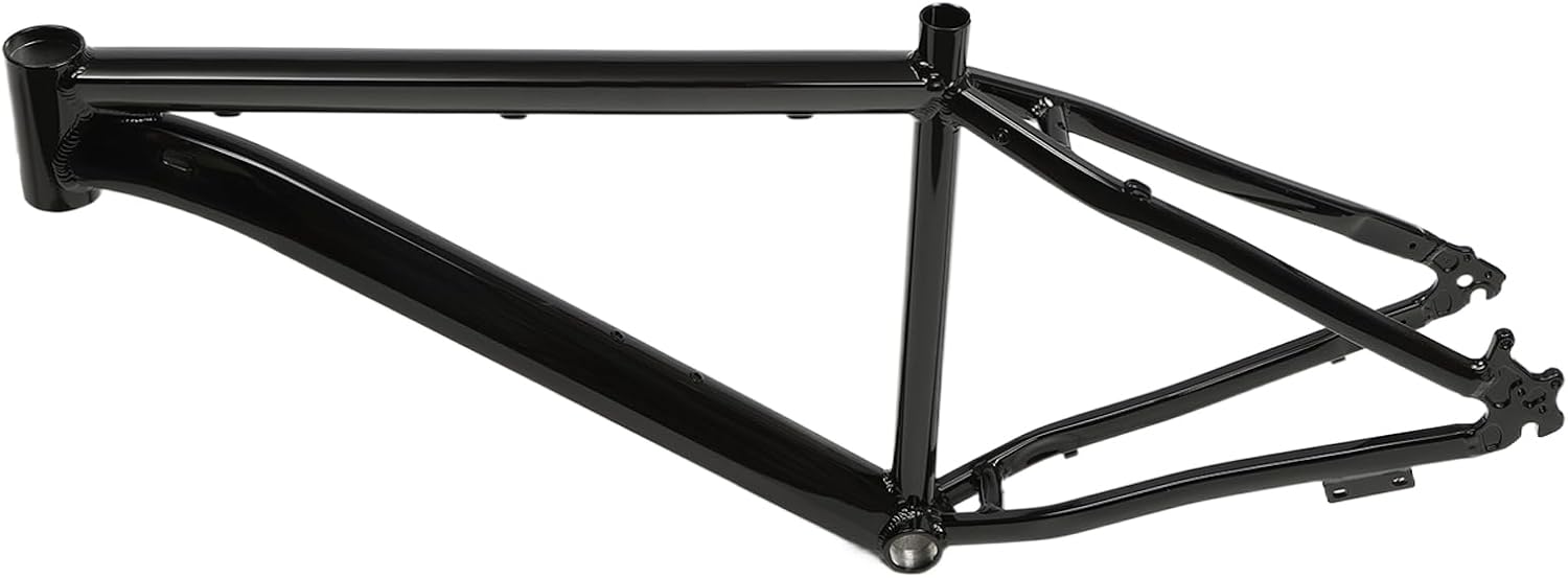 HuKaiL Cadre de VTT 26 Pouces en Alliage d'Aluminium - Jusqu'à 120 kg, Avec Lumière, Pignon Fixe et Câblage Interne - Accessoires Inclus, Noir