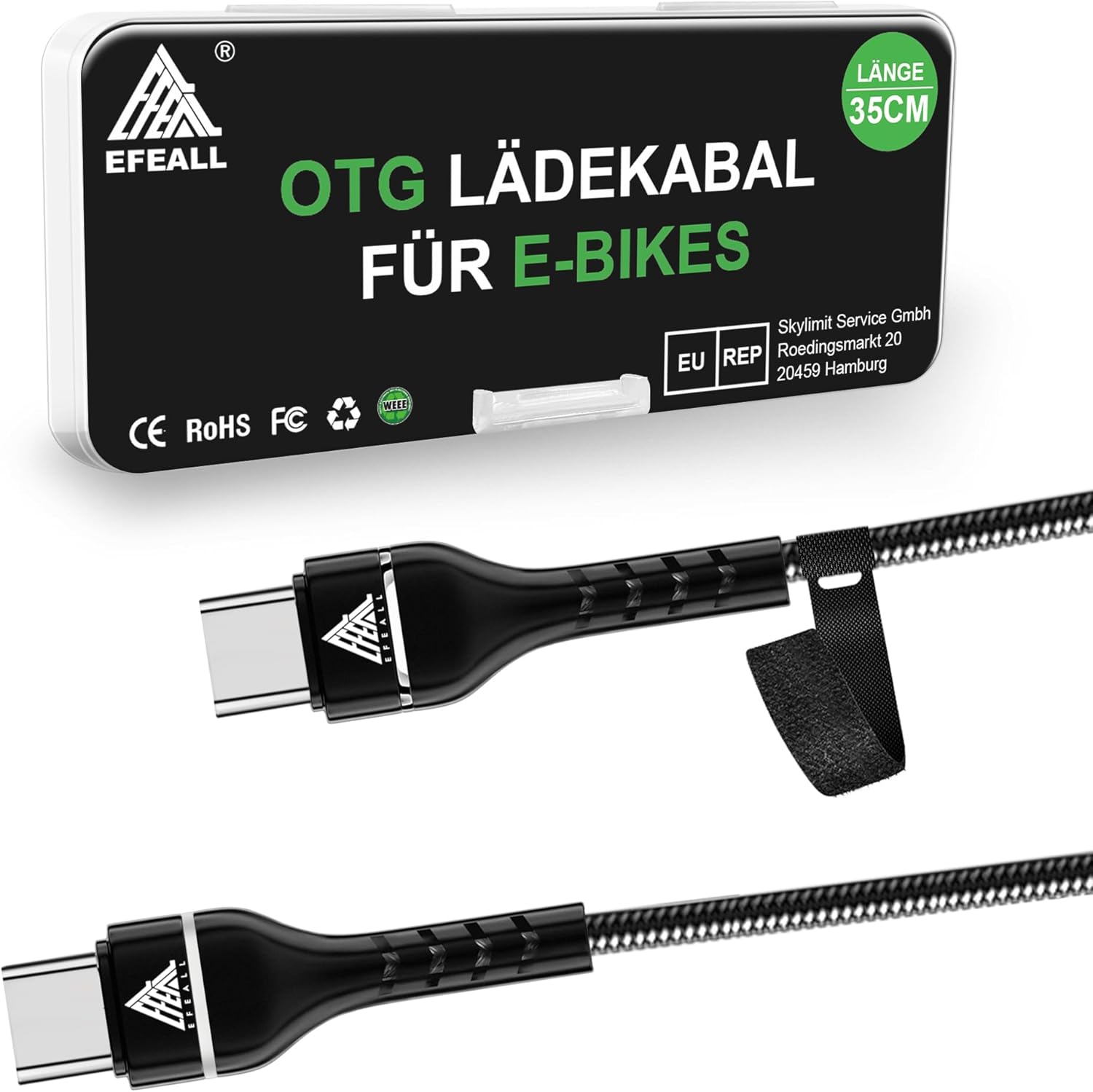 EFEALL E-Bike Câble de Charge pour Lightning/USB C pour Bosch Intuvia,Kiox,Nyon(Ancien), Micro-USB vers iPhone Lightning/USB C Câble Chargeur pour Compteurs de Vélo,35cm Fonction OTC Ebike Câble Micro-USB vers USB-Ç