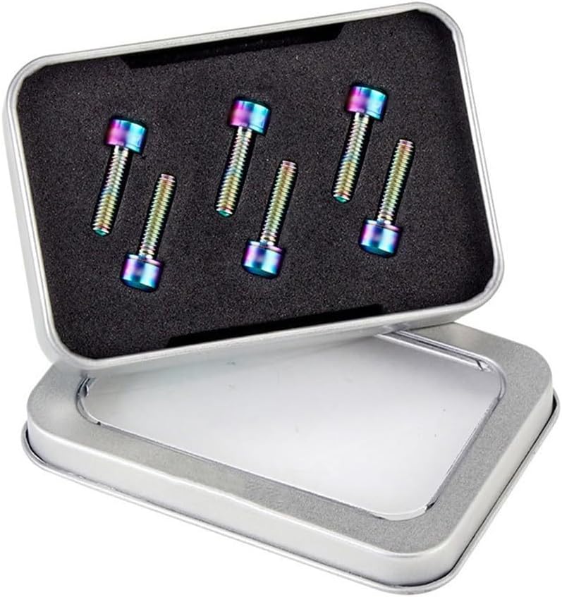 Lot de 6 boulons à tige en titane résistants à la décoloration M5 x 1820 mm avec rondelles, (M5 x 20 colorés) M5*20 coloré