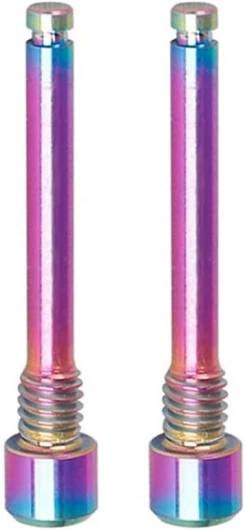 SPORTARC Lot de 2 vis sans tête en titane pour plaquette de frein à disque de vélo, boulons de frein à disque en titane filetés pour SRAM , colorées